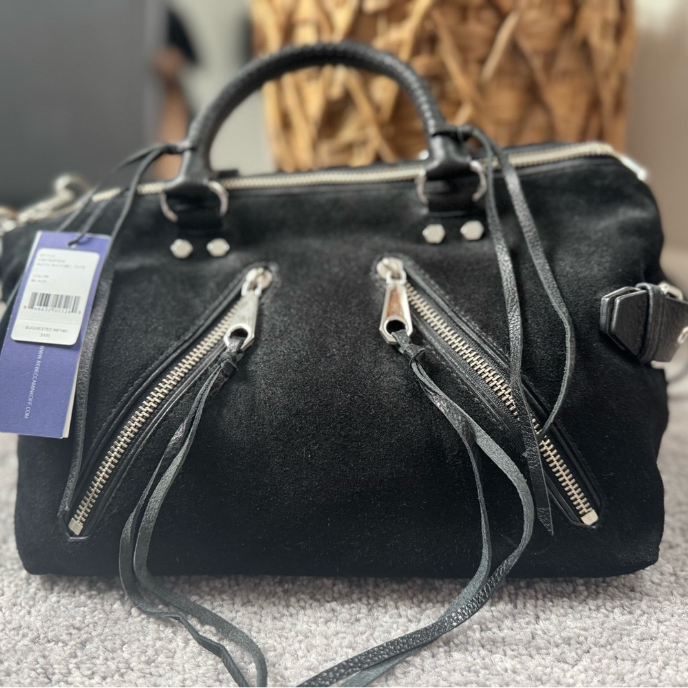 Rebecca Minkoff Black Satchel with Silver Hardware